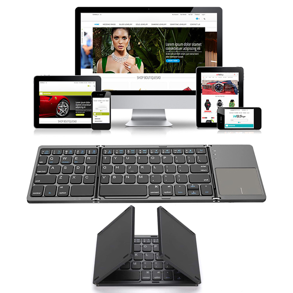 Gaming Keyboard Budget - Portable Foldable Folding Keyboard Mini Wireless