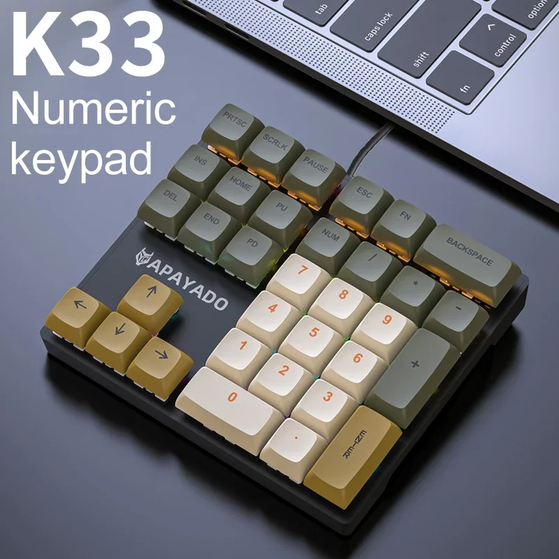 Gaming Keyboard 1 Hand - K33 Wired Mechanical Numeric Keypad With