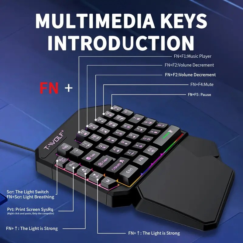 FocusOnPC TF900 2-in-1 Mobile  - Gaming Keyboard 1 Hand recension och pris