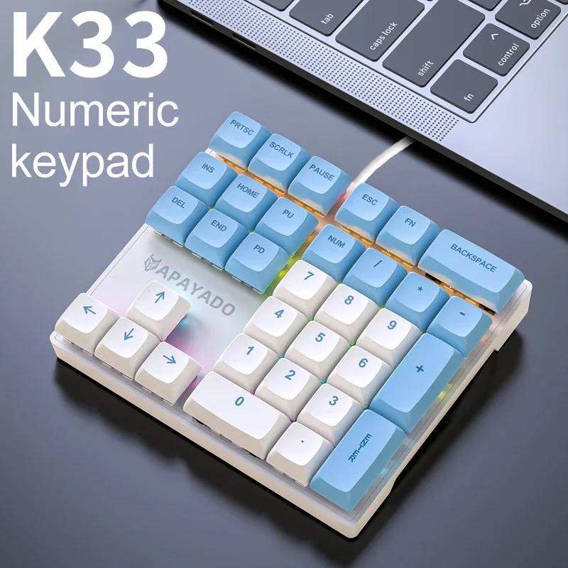 K33 Wired Mechanical Numeric K - Gaming Keyboard 1 Hand recension och pris