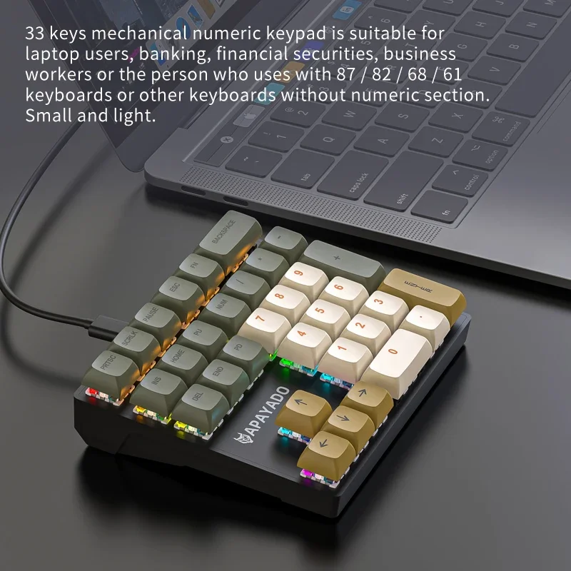 K33 Wired Mechanical Numeric K - Gaming Keyboard 1 Hand recension och pris