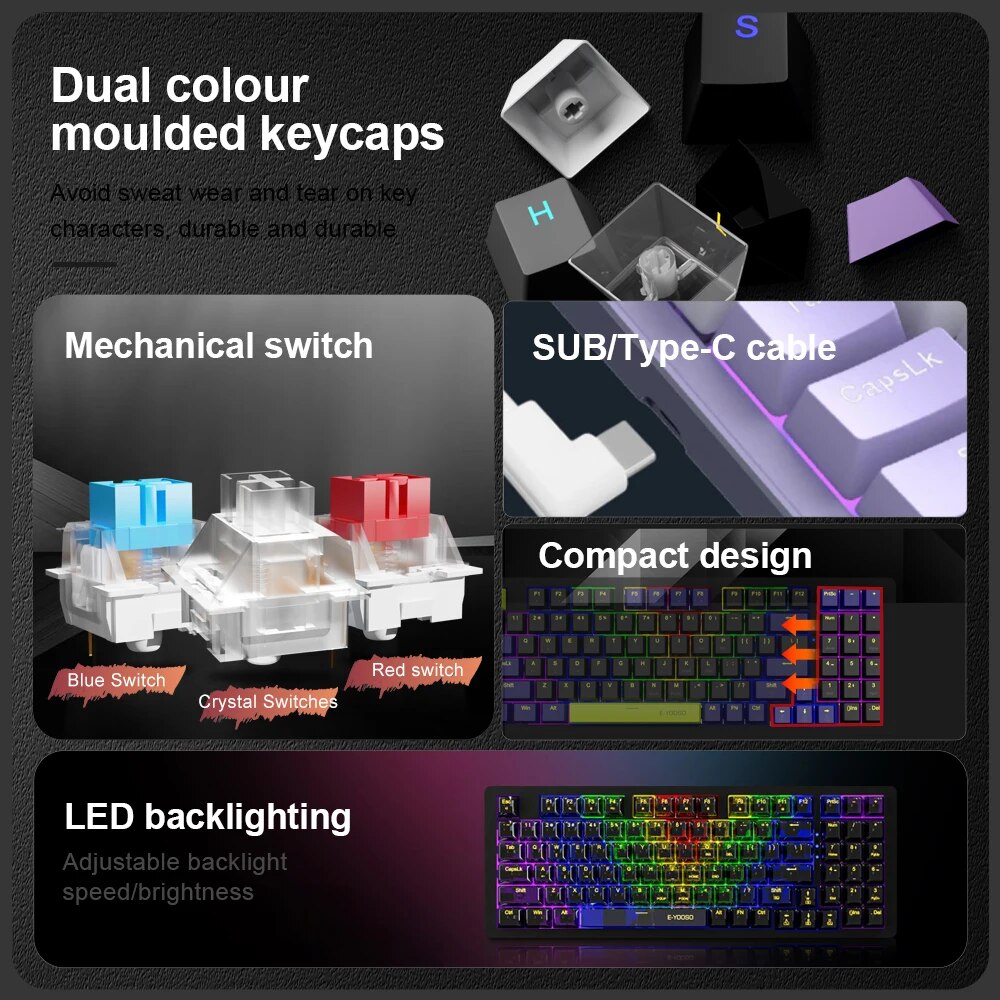 E-YOOSO Z94 USB Mechanical Gam - Gaming Keyboard Budget recension och pris