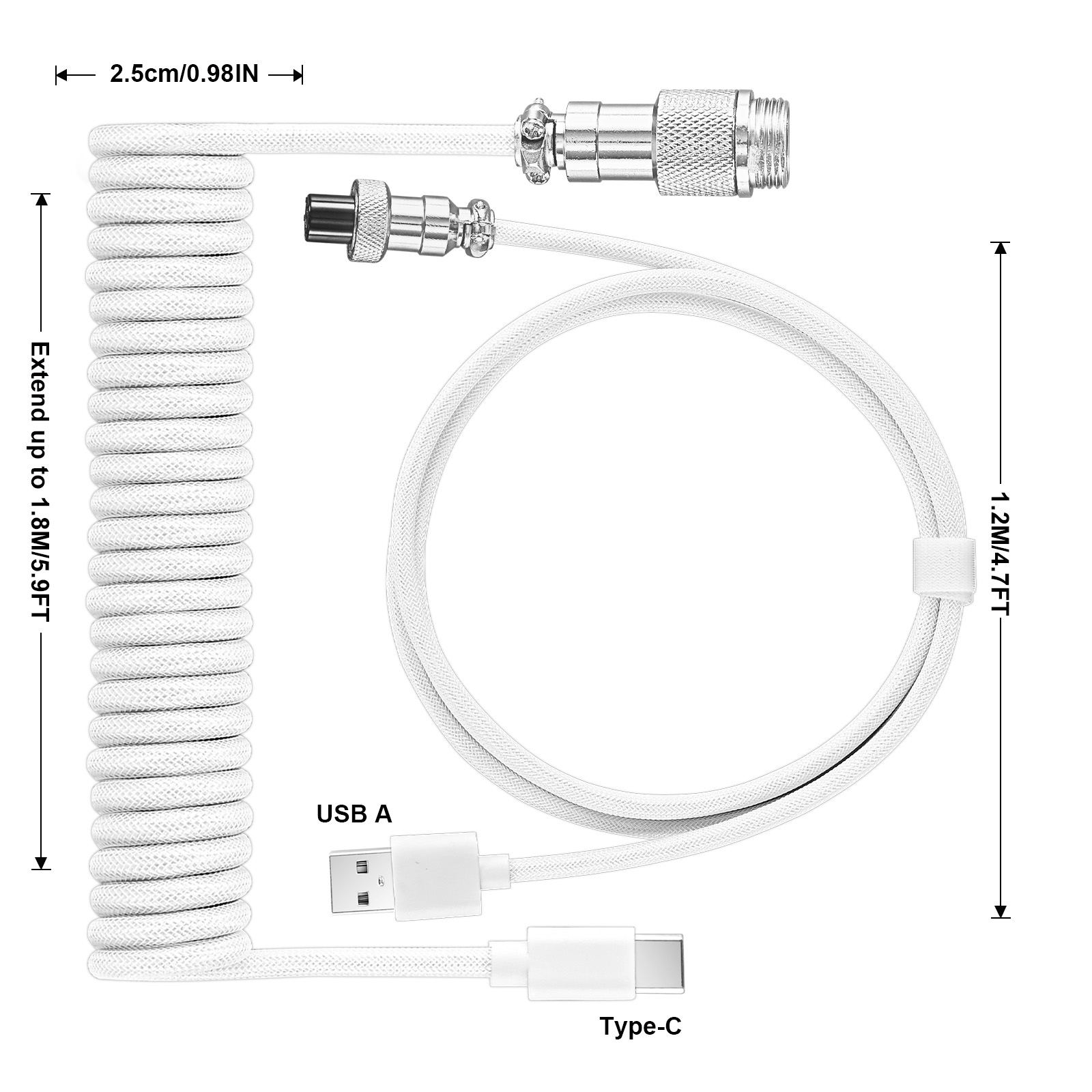 Type C Mechanical Keyboard Coi - Coiled Usb Cable recension och pris